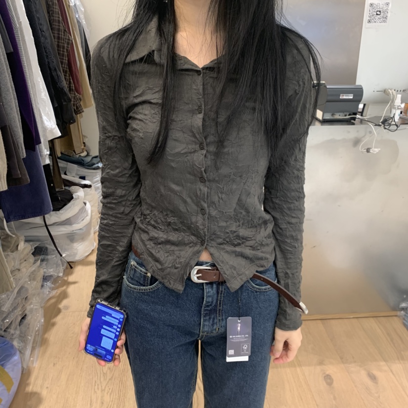 MEET ME韓國代購女士新款時尚休閑人氣真品推薦熱賣長袖T恤MEET ME長袖T恤圖色3카키