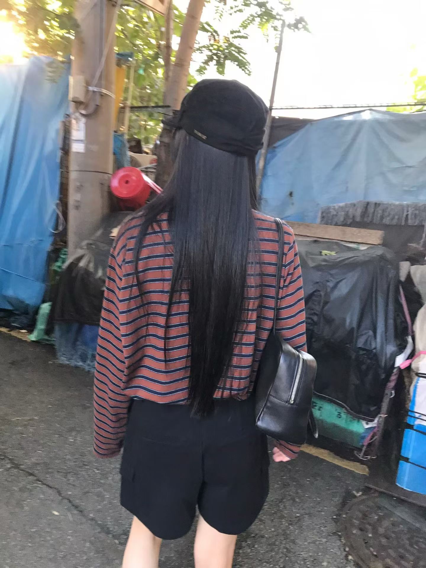 AGO韓國代購女裝新款推薦人氣真品時尚休閑熱賣長袖T恤條紋AGO長袖T恤