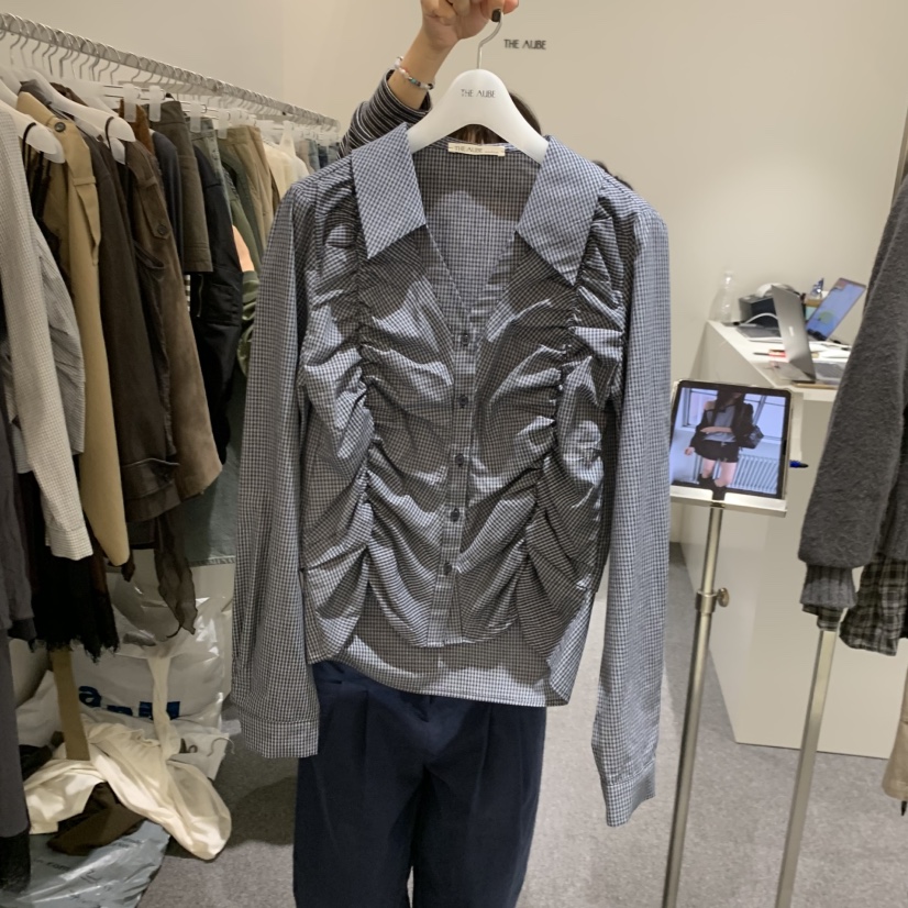 AUBE東大門實拍女裝新品人氣熱賣真品推薦休閑襯衫蕾絲衫THE AUBE襯衫/蕾絲衫圖色1