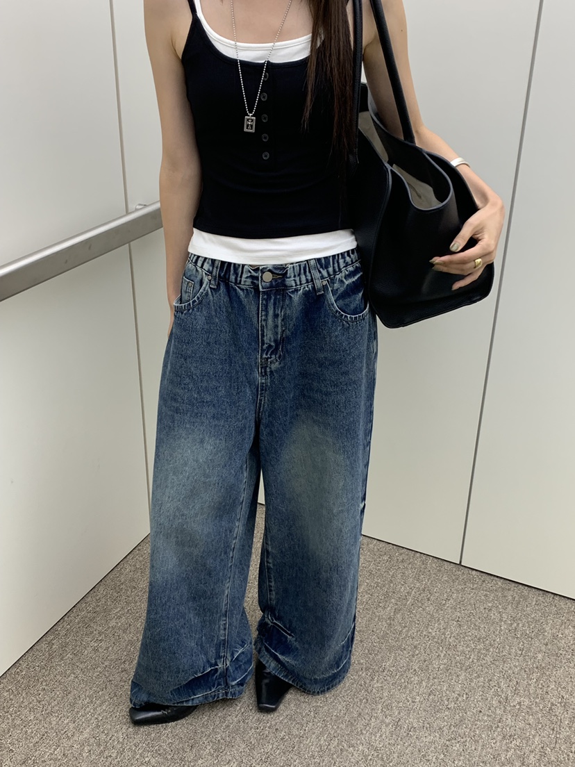 RIVER RAIN東大門代購女士新品熱賣時尚推薦人氣牛仔褲條紋RIVER RAIN牛仔褲