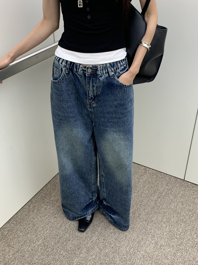 RIVER RAIN東大門代購女士新品熱賣時尚推薦人氣牛仔褲條紋RIVER RAIN牛仔褲