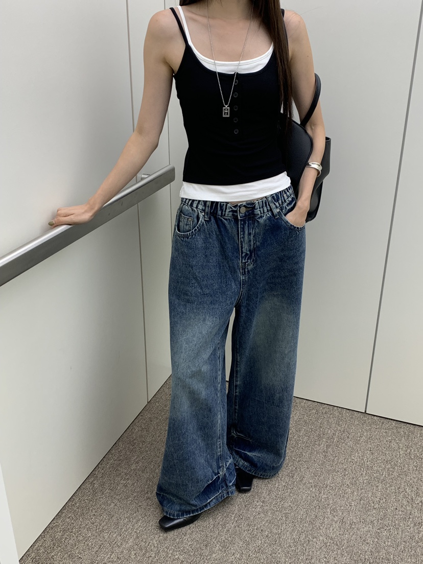 RIVER RAIN東大門代購女士新品熱賣時尚推薦人氣牛仔褲條紋RIVER RAIN牛仔褲