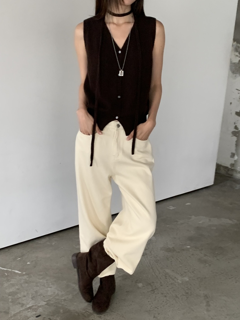 RIVER RAIN韓國直郵女裝新品休閑熱賣人氣真品時尚馬甲含繩RIVER RAIN馬甲