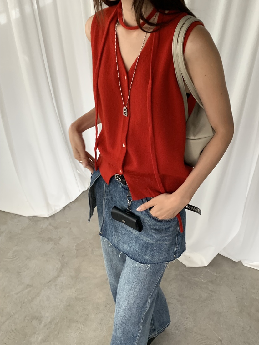 RIVER RAIN韓國直郵女裝新品休閑熱賣人氣真品時尚馬甲含繩RIVER RAIN馬甲