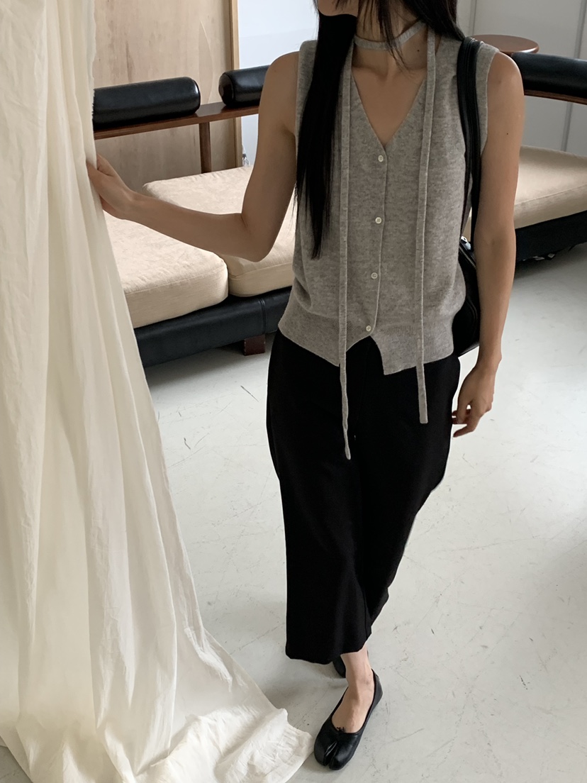RIVER RAIN韓國直郵女裝新品休閑熱賣人氣真品時尚馬甲含繩RIVER RAIN馬甲