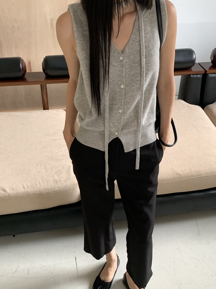 RIVER RAIN韓國直郵女裝新品休閑熱賣人氣真品時尚馬甲含繩RIVER RAIN馬甲