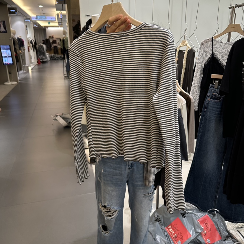 PART3東大門實拍女士新品人氣真品時尚長袖T恤羊毛雙層開襟Part.3長袖T恤