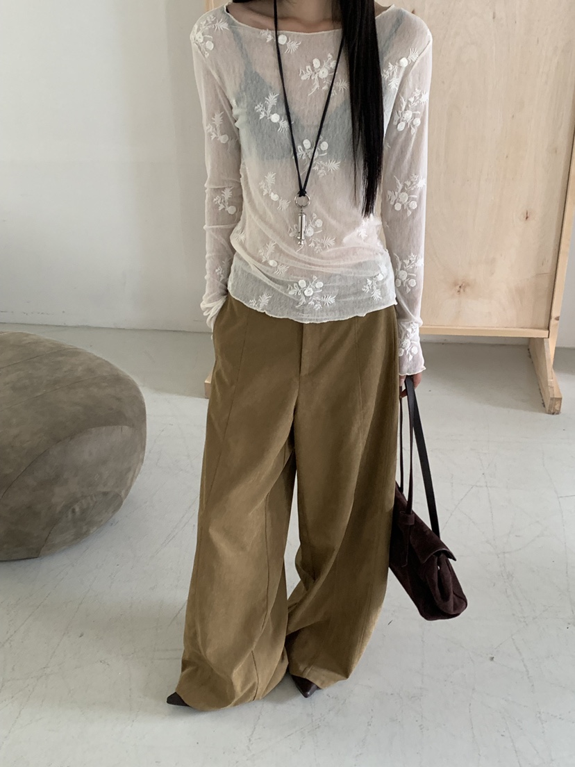 RIVER RAIN東大門直郵女裝新款真品熱賣長袖T恤花朵透明RIVER RAIN長袖T恤