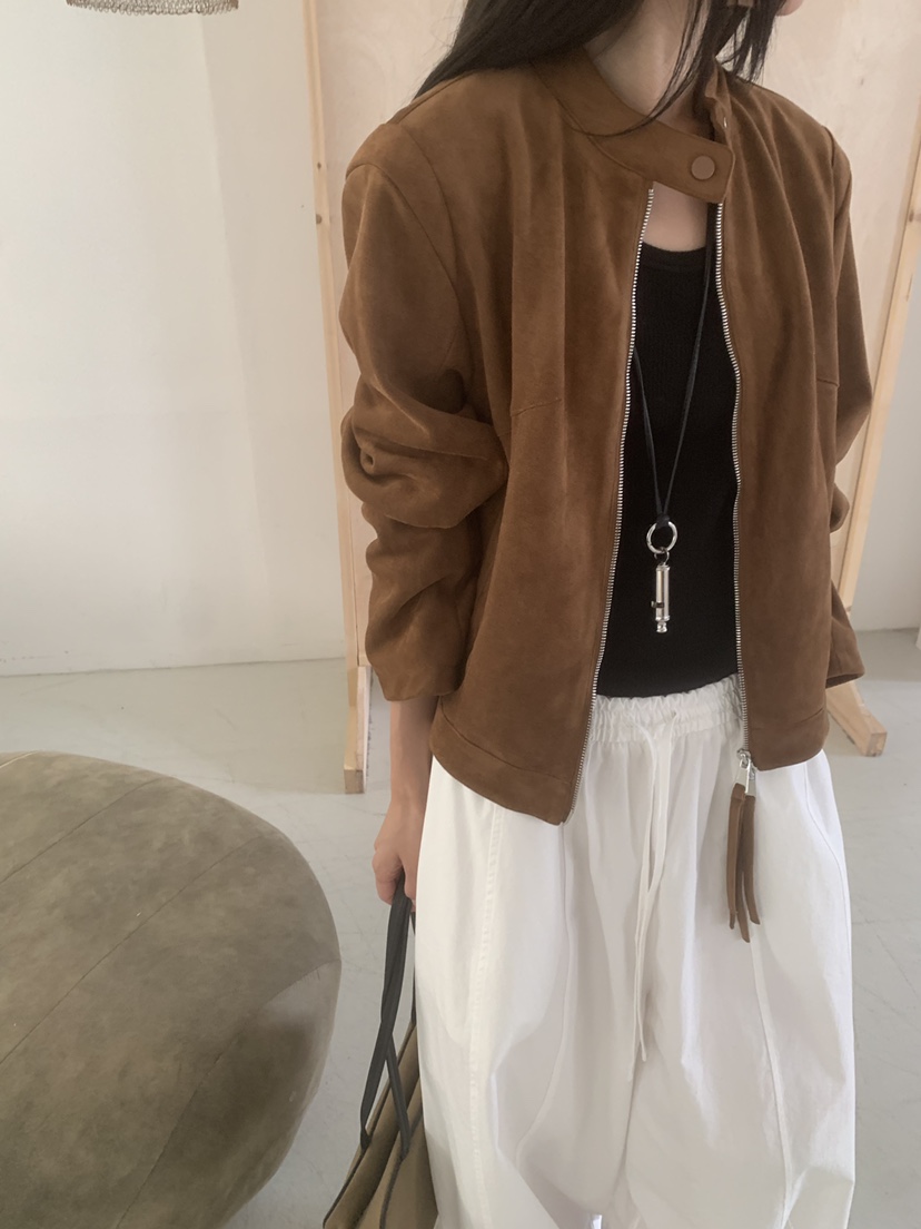 RIVER RAIN東大門實拍女裝新款人氣真品時尚休閑夾克絨面革RIVER RAIN夾克
