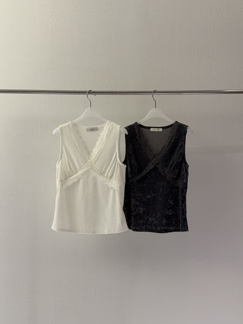 RIVER RAIN東大門直郵女裝新品休閑吊帶背心蕾絲絲絨無袖RIVER RAIN吊帶/背心