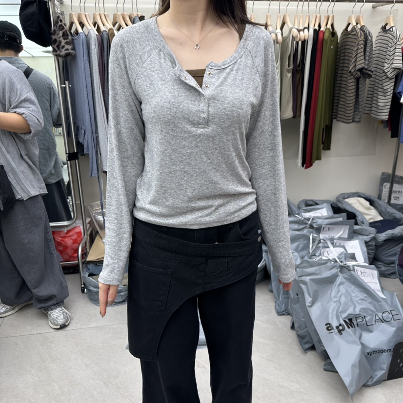 I MFACT東大門代購女士新款真品時尚人氣熱賣休閑長袖T恤I MFACT長袖T恤圖色3
