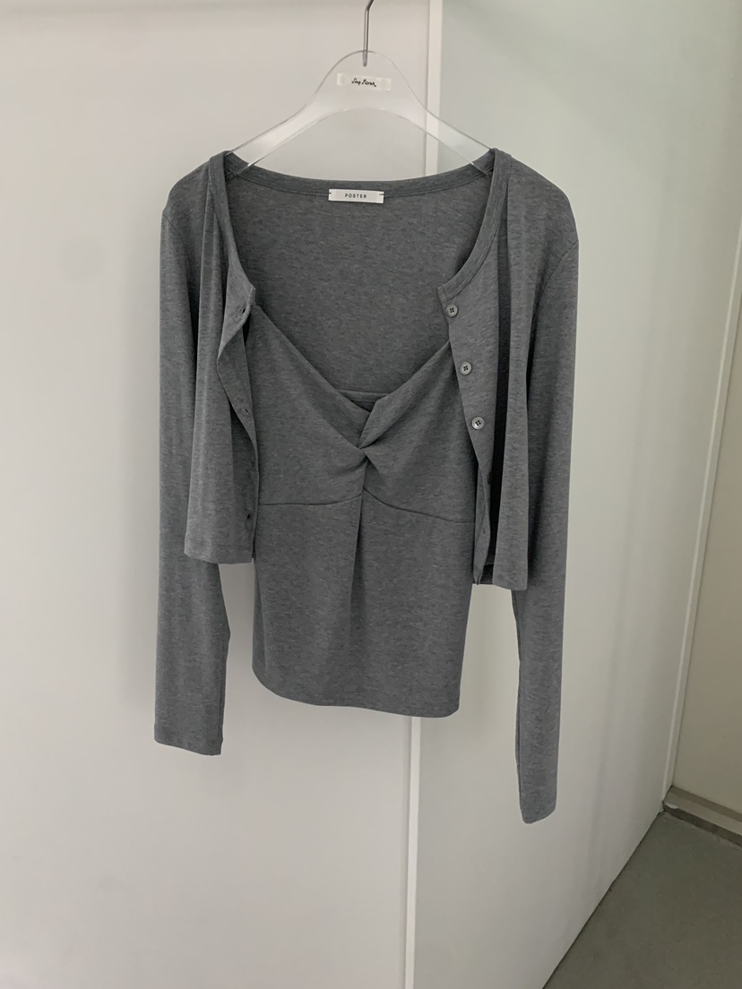 SHOP POSTER東大門直郵女裝新款真品熱賣人氣休閑套裝絲帶SHOP POSTER套裝圖色2