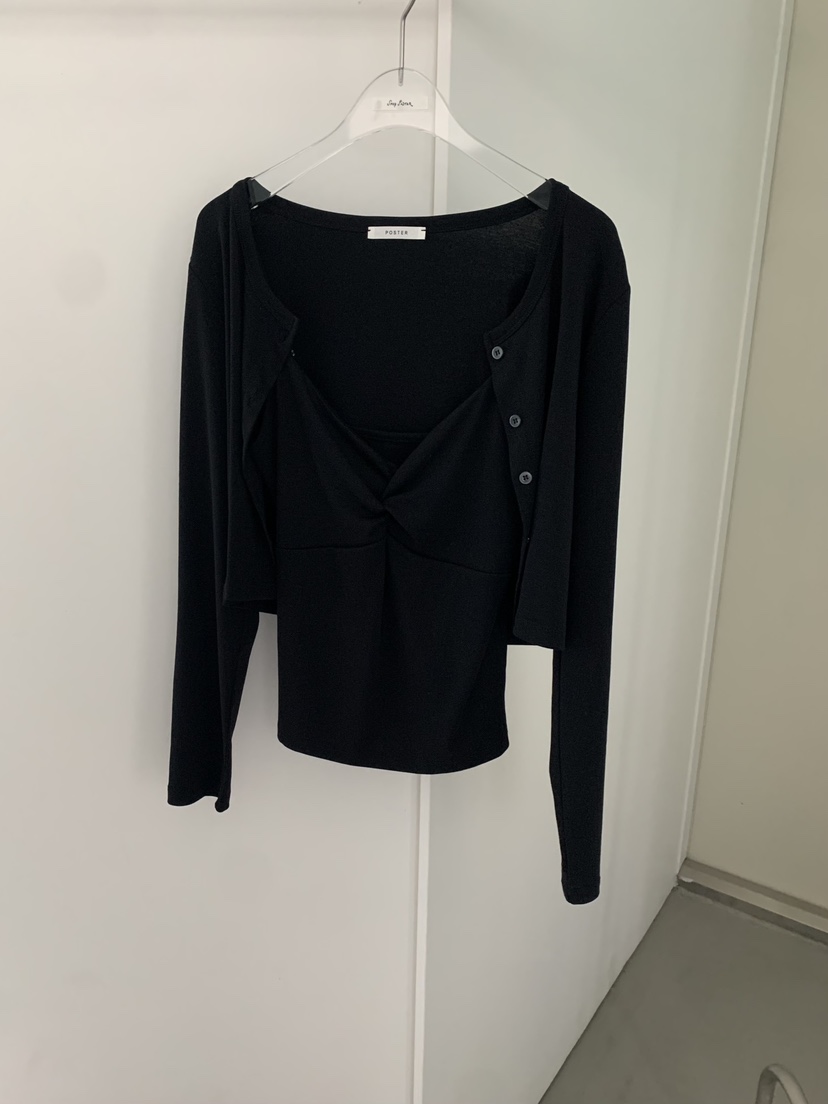 SHOP POSTER東大門直郵女裝新款真品熱賣人氣休閑套裝絲帶SHOP POSTER套裝圖色3