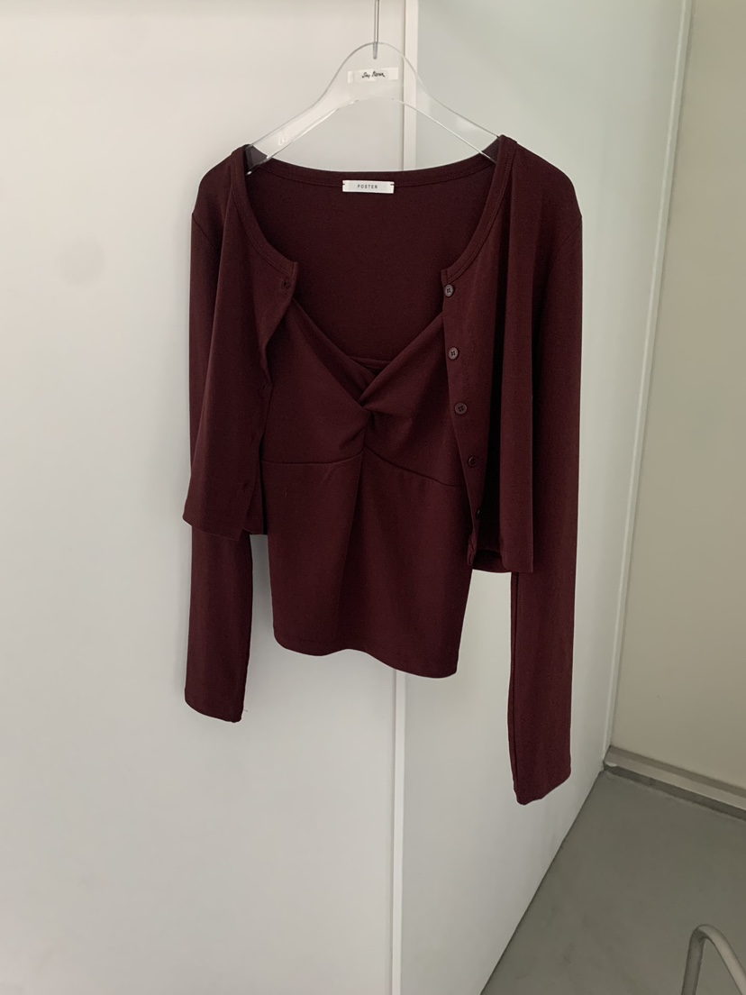 SHOP POSTER東大門直郵女裝新款真品熱賣人氣休閑套裝絲帶SHOP POSTER套裝圖色4