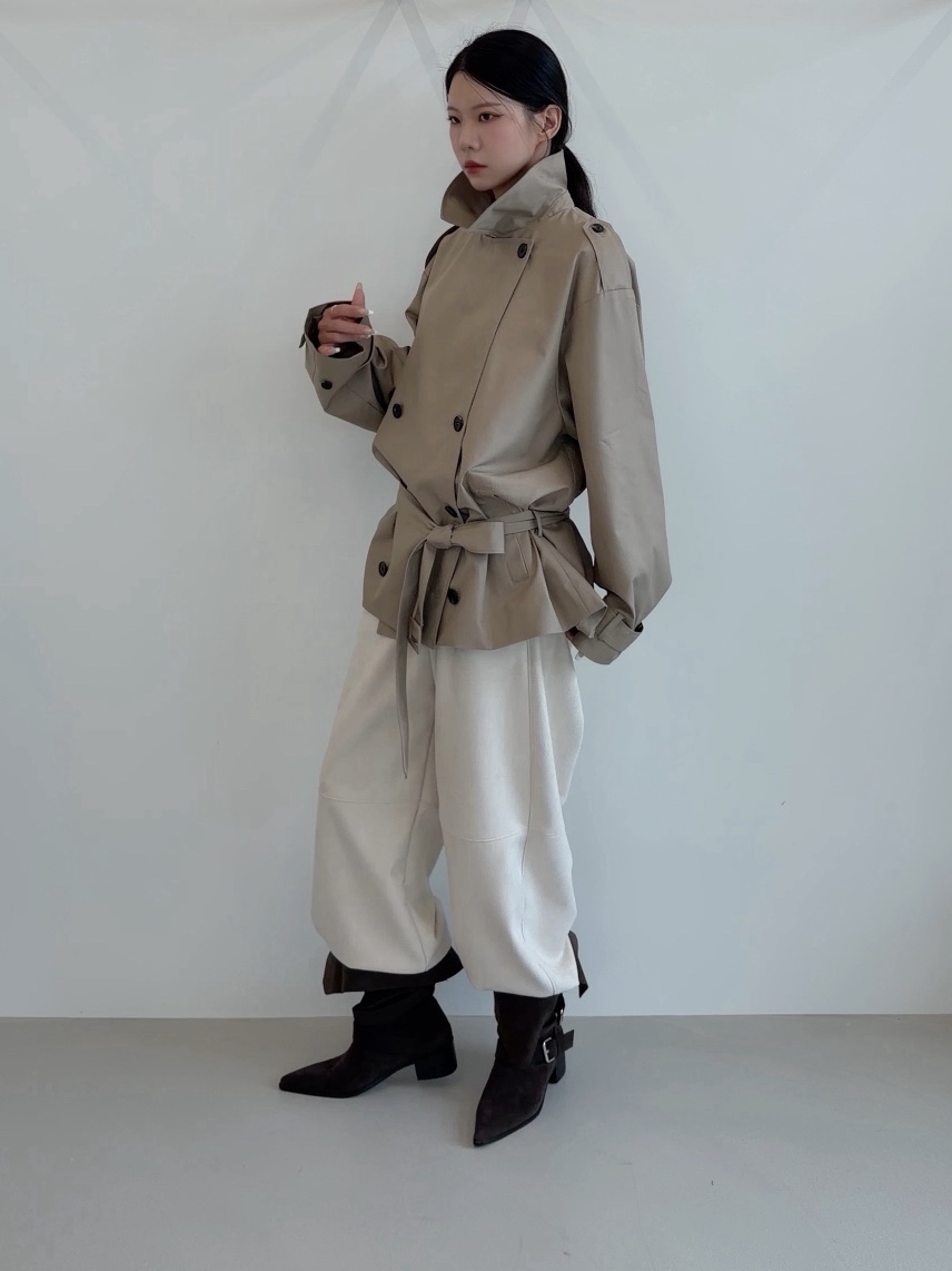 ELIA韓國代購女裝新款真品熱賣時尚人氣推薦休閑夾克含腰帶ELIA夾克