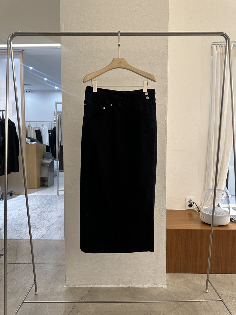 BPLAN東大門實拍女士新品真品推薦時尚人氣長裙不對稱黑色BPLAN長裙圖色1