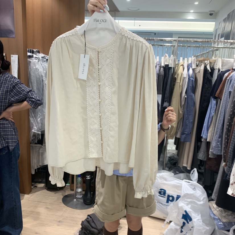 FLAT OGI東大門代購女裝新品真品推薦休閑熱賣襯衫蕾絲衫FLat OGI襯衫/蕾絲衫圖色1