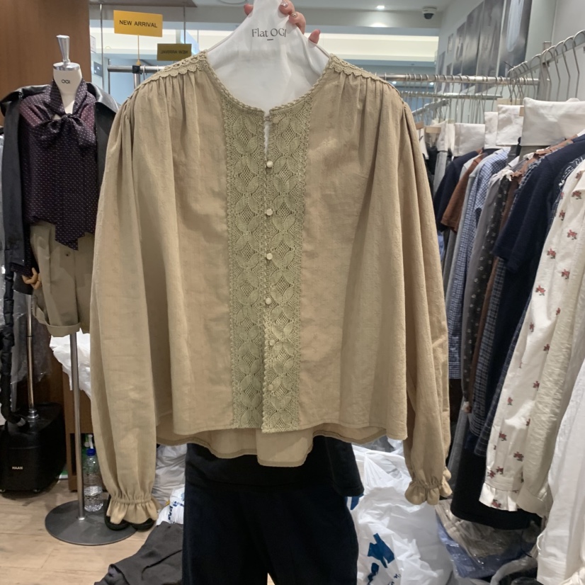 FLAT OGI東大門代購女裝新品真品推薦休閑熱賣襯衫蕾絲衫FLat OGI襯衫/蕾絲衫圖色2