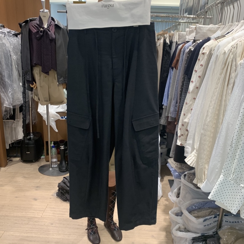 FLAT OGI韓國代購女裝新品時尚熱賣真品人氣推薦休閑褲口袋FLat OGI休閑褲圖色1차콜그레이