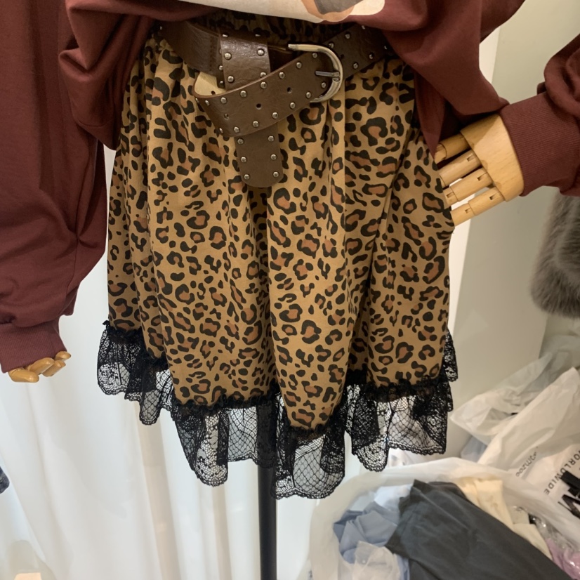 ARANCIA韓國代購女裝新款休閑真品半身裙中短裙不含腰帶豹紋ARANCIA半身裙/中短裙圖色1