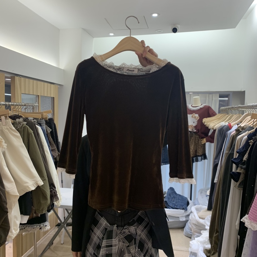 ARANCIA韓國直郵女士新品真品休閑熱賣推薦長袖T恤船領腰帶ARANCIA長袖T恤圖色2