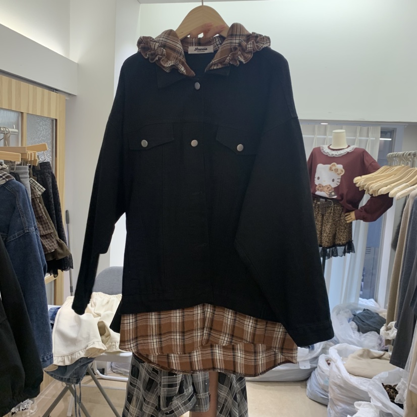 ARANCIA韓國直郵女士新款熱賣休閑人氣推薦真品夾克格紋疊穿ARANCIA夾克圖色2
