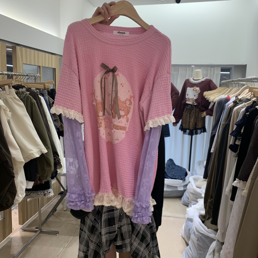 ARANCIA韓國代購女士新品熱賣人氣休閑時尚長袖T恤假兩件ARANCIA長袖T恤圖色2