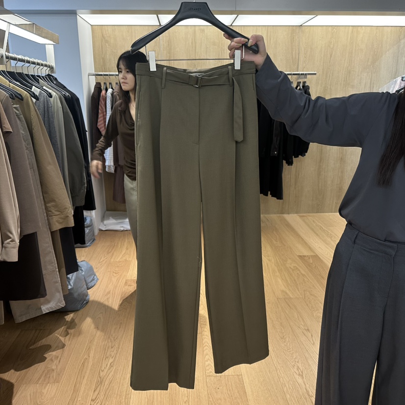 LEFANCY東大門代購女士新品推薦熱賣時尚人氣休閑休閑褲腰帶LEFANCY休閑褲圖色1
