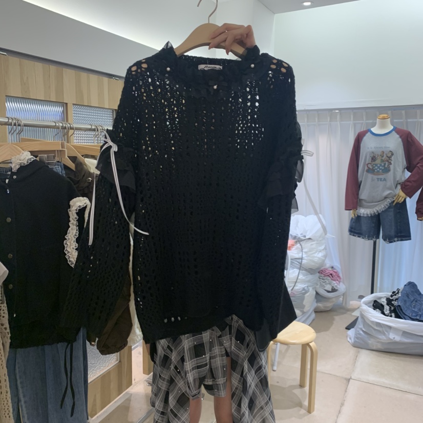 ARANCIA東大門直郵女裝新品人氣熱賣時尚休閑毛衣珍珠褶邊ARANCIA毛衣圖色3