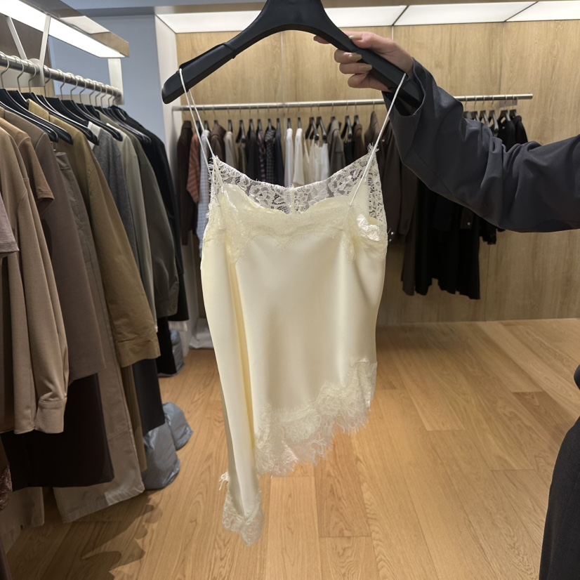 LEFANCY東大門代購女士新品人氣時尚真品吊帶背心不對稱蕾絲LEFANCY吊帶/背心