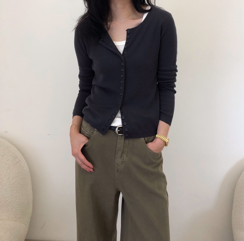 GLAD SOME東大門代購女裝新款時尚針織衫不含內搭羊毛開襟GLAD SOME針織衫圖色3