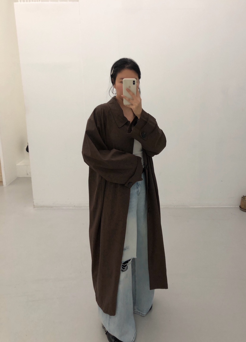 PAIRING東大門實拍女裝新款時尚推薦熱賣休閑真品長款風衣PAIRING長款風衣