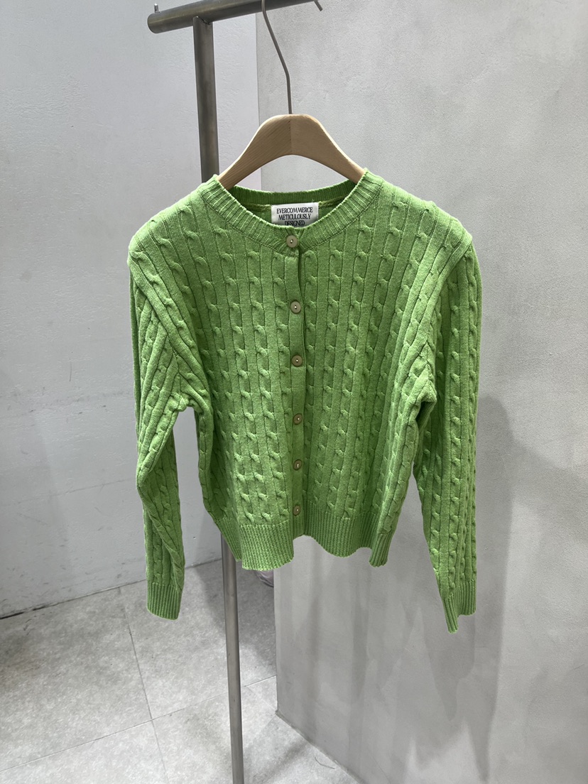 EVERCOMMERCE METICULOUSLY DESIGNED韓國代購女裝新款休閑針織衫麻花針織棉質開衫EVERCOMMERCE METICULOUSLY DESIGNED針織衫圖色2