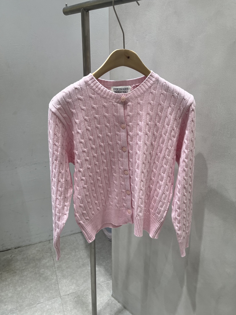 EVERCOMMERCE METICULOUSLY DESIGNED韓國代購女裝新款休閑針織衫麻花針織棉質開衫EVERCOMMERCE METICULOUSLY DESIGNED針織衫圖色3