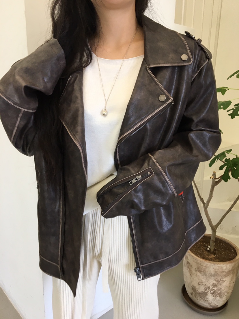 PAIRING東大門實拍女士新款時尚休閑真品推薦人氣熱賣皮衣PAIRING皮衣