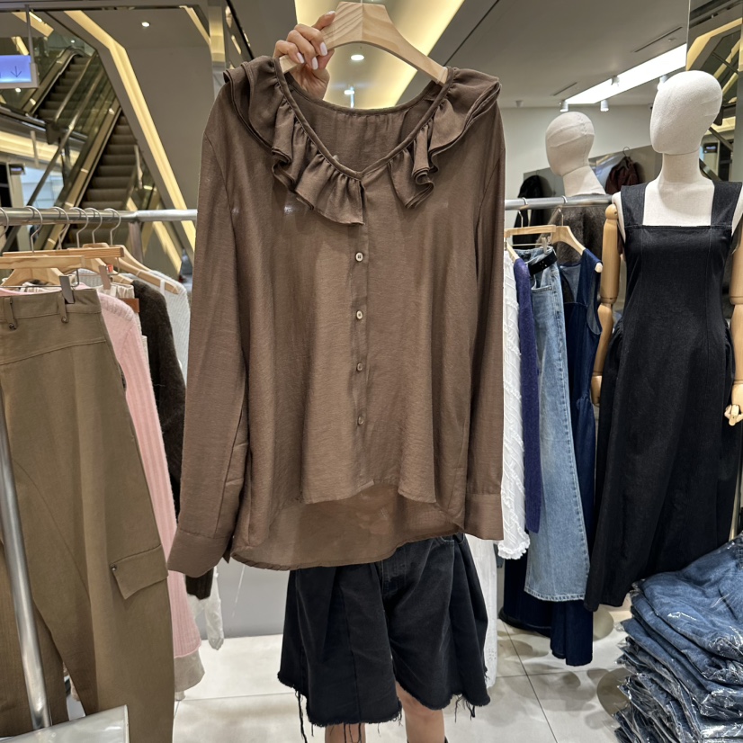 XPARTY韓國直郵女士新款推薦時尚熱賣人氣休閑襯衫蕾絲衫XPARTY襯衫/蕾絲衫圖色3