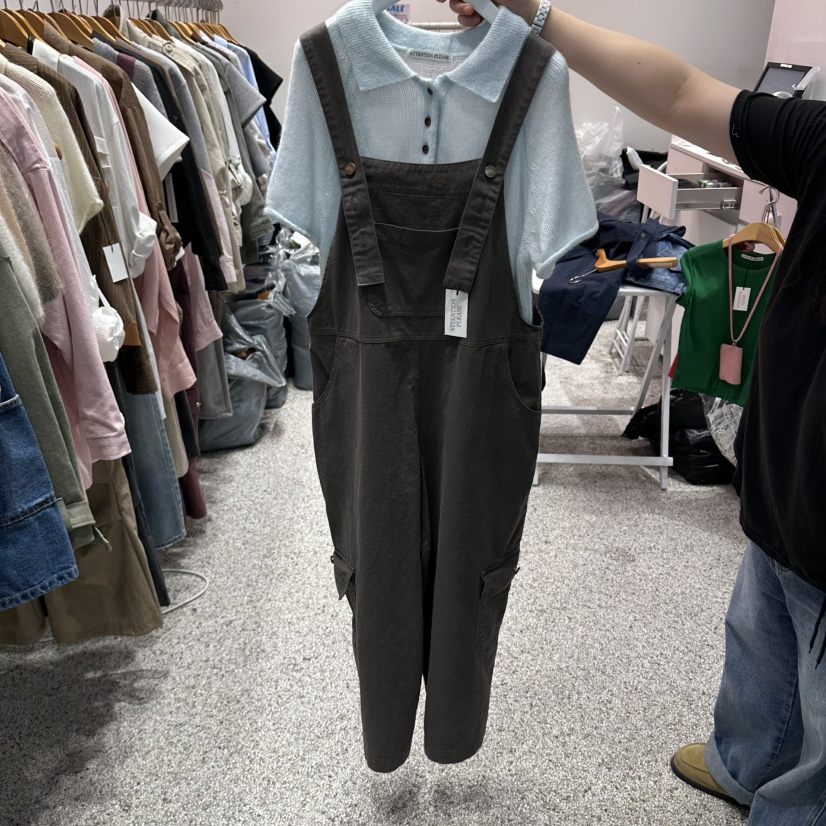 ATPZ東大門代購女士新品人氣真品時尚休閑背帶褲不含內搭ATTENTION PLEAES背帶褲圖色3