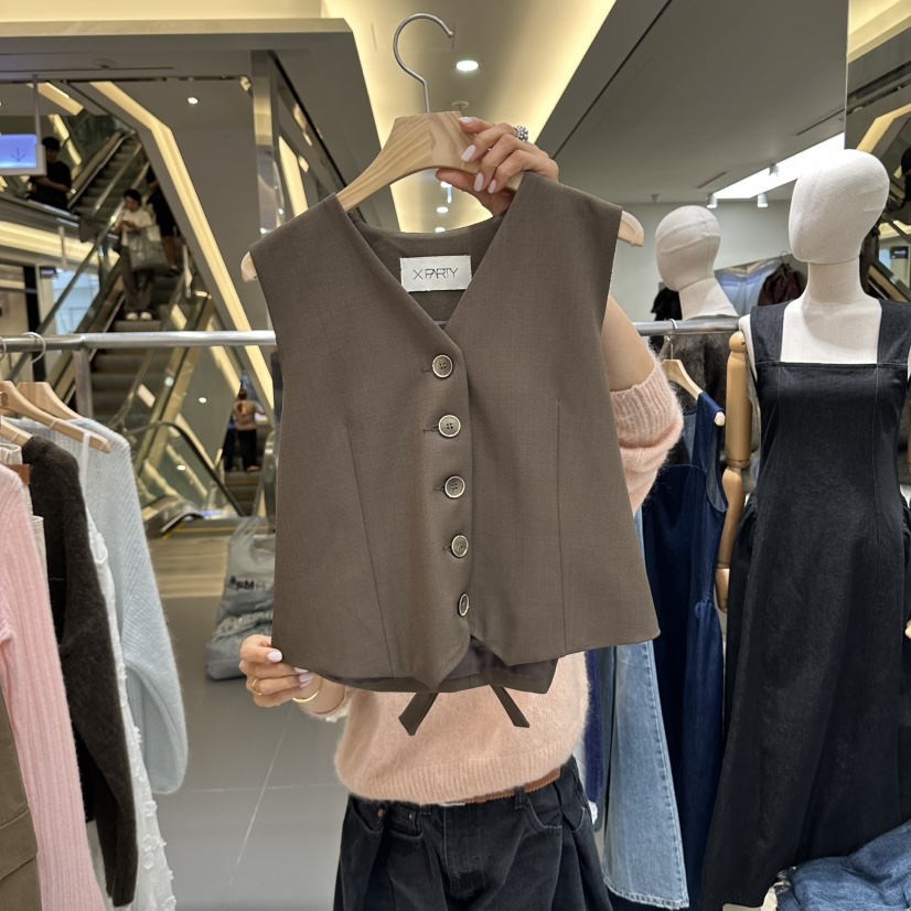 XPARTY韓國代購女裝新品推薦人氣真品休閑熱賣時尚馬甲XPARTY馬甲圖色1