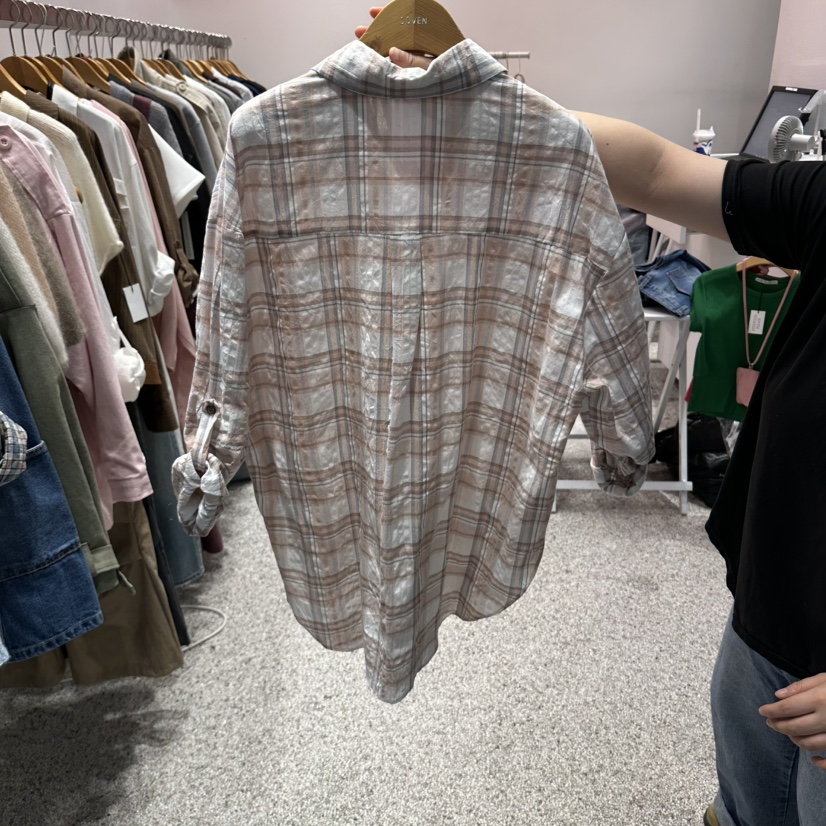 ATPZ東大門直郵女士新品休閑時尚人氣熱賣襯衫蕾絲衫格紋ATTENTION PLEAES襯衫/蕾絲衫