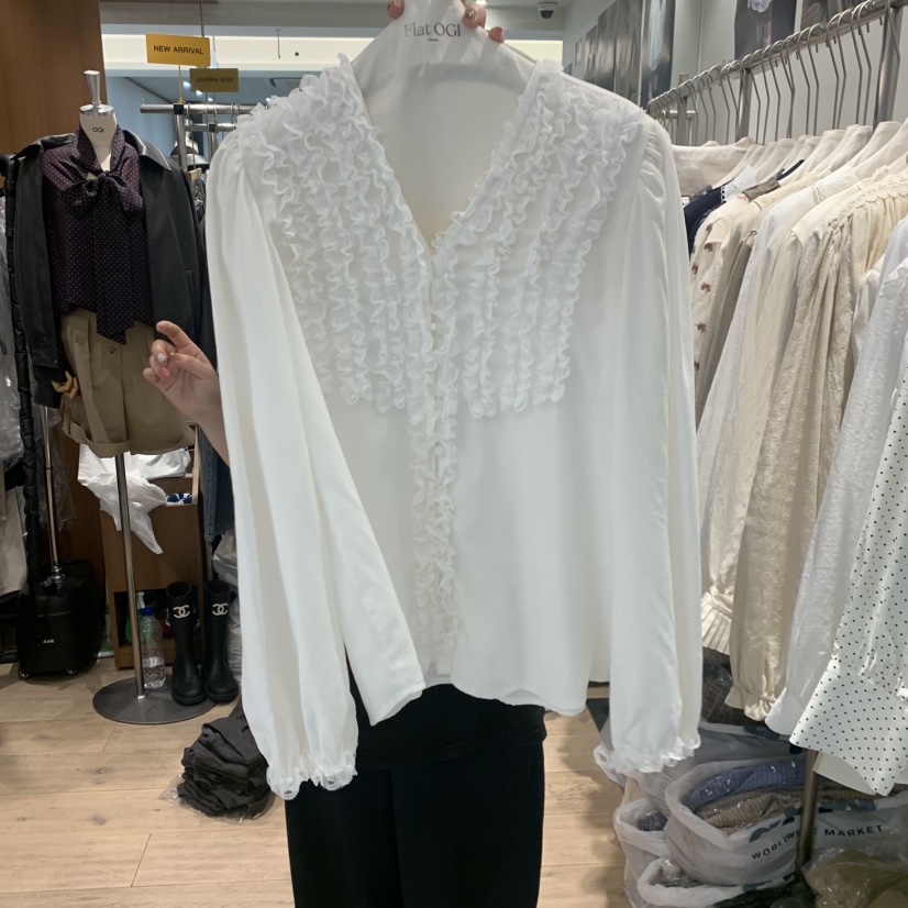 FLAT OGI韓國直郵女裝新品推薦真品熱賣人氣時尚襯衫蕾絲衫FLat OGI襯衫/蕾絲衫圖色2
