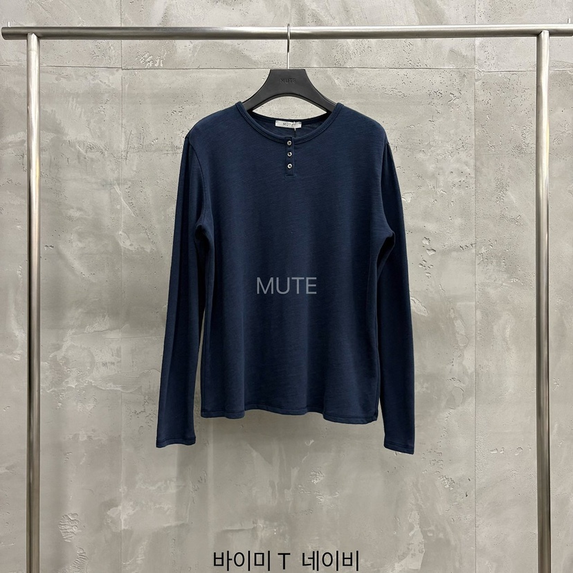 MUTE-P韓國代購女士新品人氣熱賣真品時尚推薦休閑長袖T恤MUTE長袖T恤圖色5深藍色