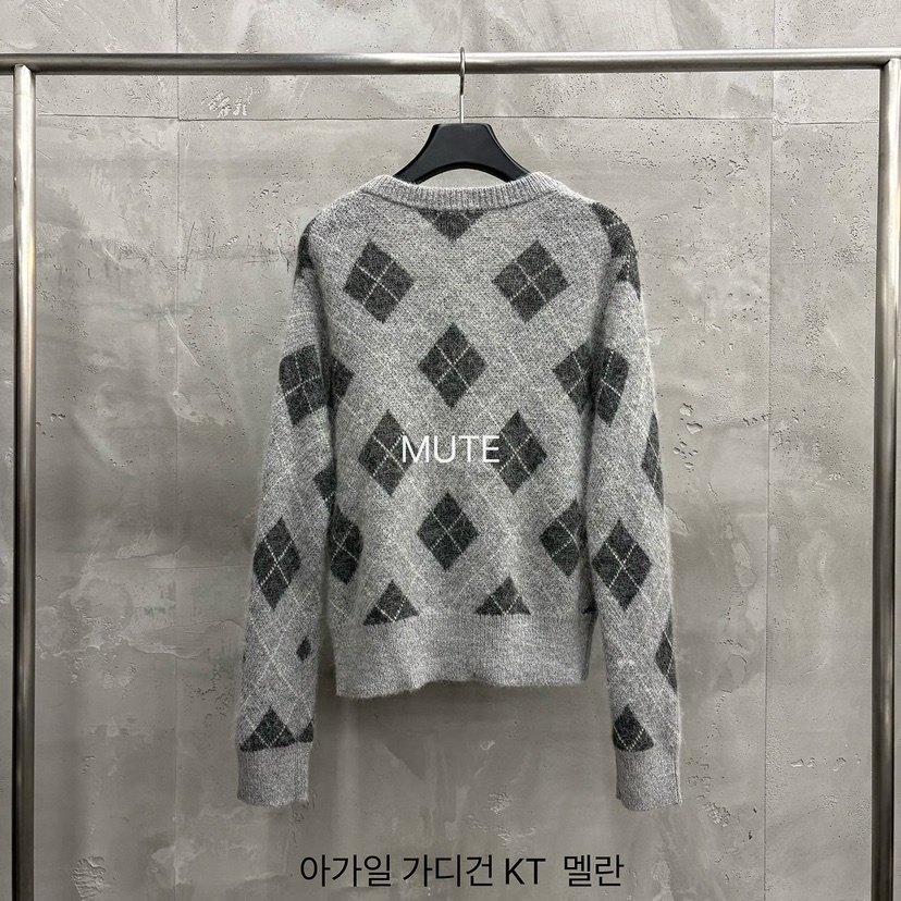 MUTE-P韓國直郵女裝新款真品休閑人氣時尚針織衫花紋開衫MUTE針織衫