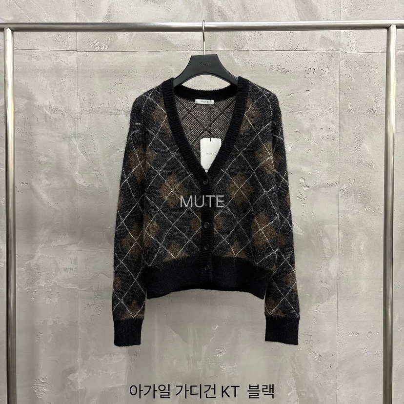 MUTE-P韓國直郵女裝新款真品休閑人氣時尚針織衫花紋開衫MUTE針織衫圖色2