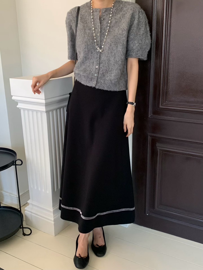 PRIVIE/H/LOW GAUGE東大門直郵女裝新品休閑長裙天鵝絨直筒PRIVIE/H/LOW GAUGE長裙圖色2