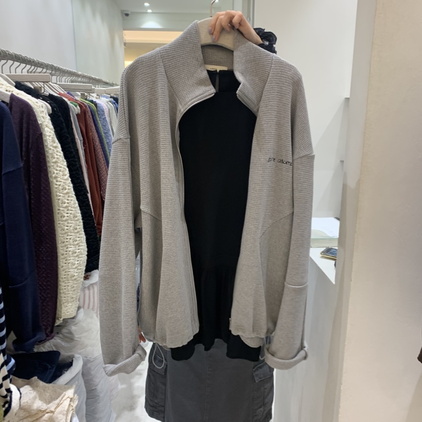 ASOME東大門代購女士新品真品人氣衛衣不含內搭華夫格拉鏈A.SOME衛衣圖色1