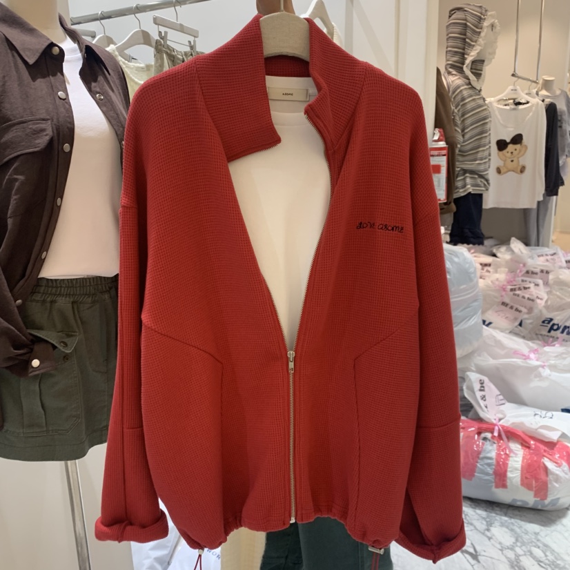 ASOME東大門代購女士新品真品人氣衛衣不含內搭華夫格拉鏈A.SOME衛衣圖色2