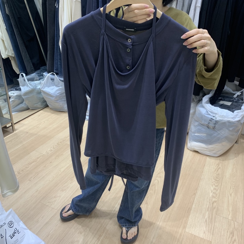 HAUS-A東大門直郵女裝新款推薦時尚休閑熱賣套裝套裝開衫HAUSWOMEN套裝圖色3深藍色