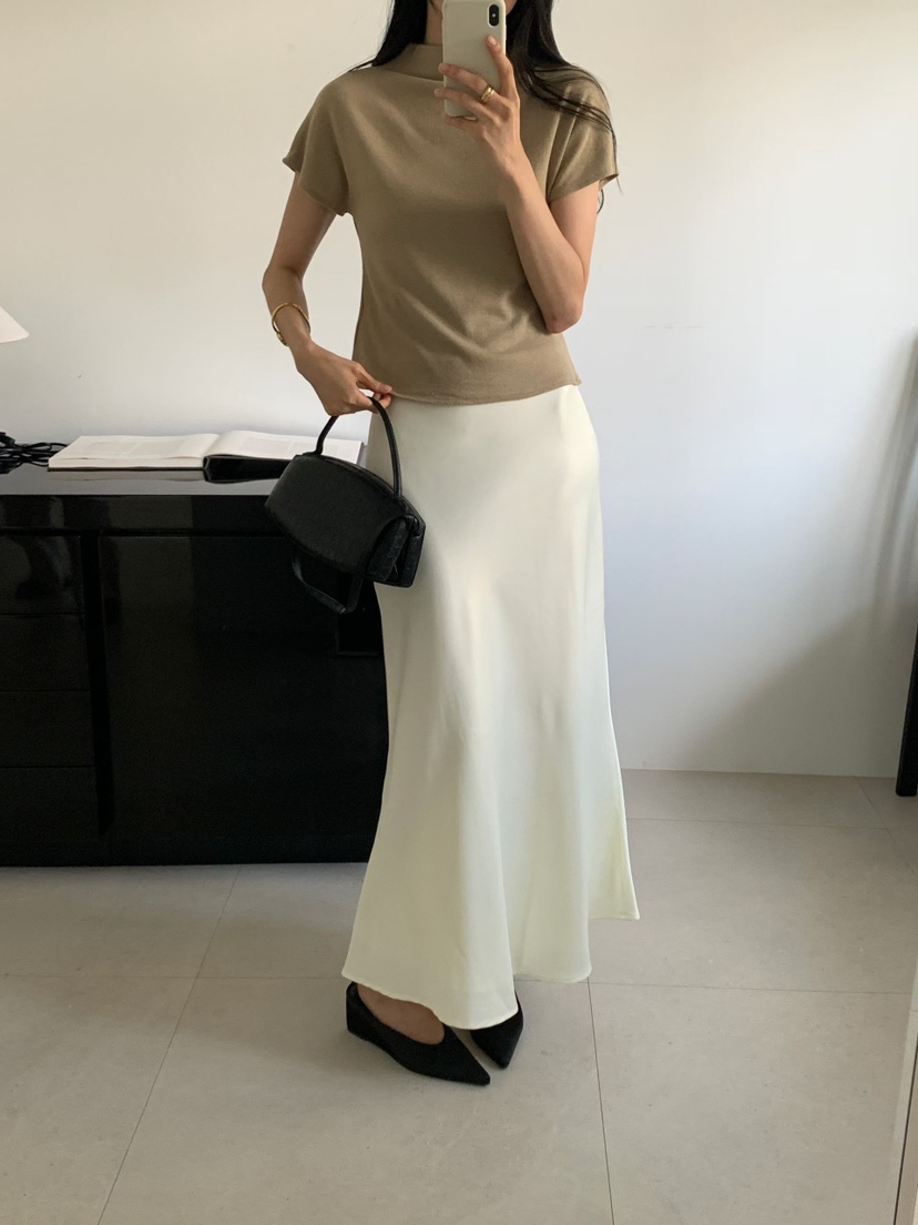 ANDYOUBROWN韓國代購女士新品時尚熱賣推薦半身裙中短裙絲質ANDYOUBROWN半身裙/中短裙圖色1