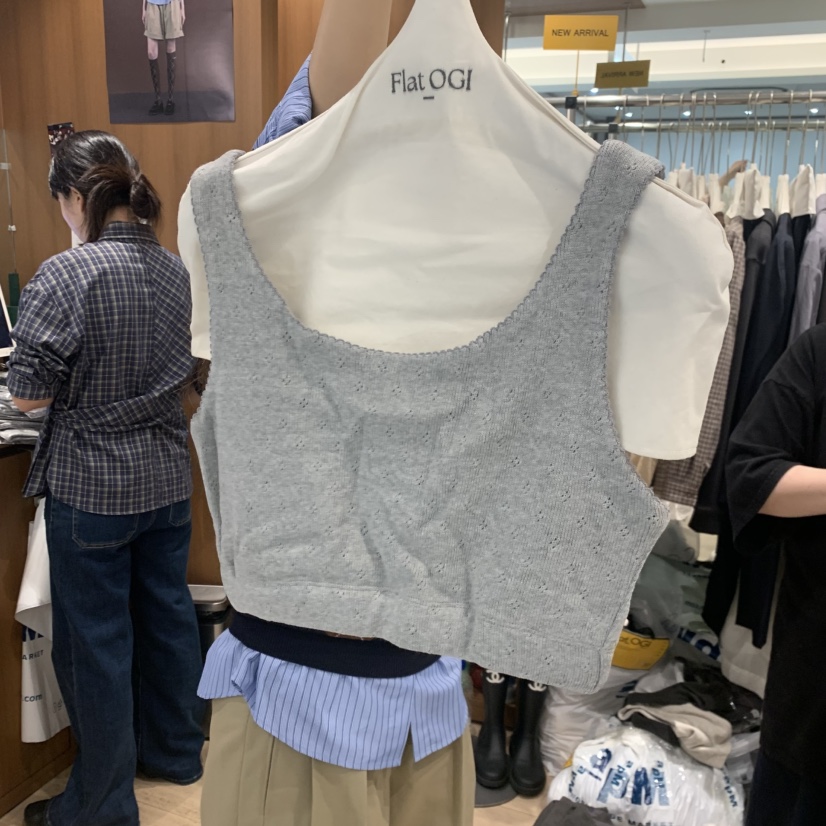FLAT OGI東大門代購女裝新款休閑真品熱賣時尚推薦吊帶背心FLat OGI吊帶/背心圖色2회灰
