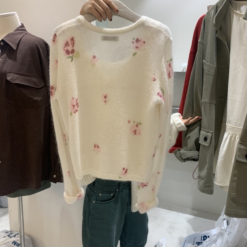 ASOME東大門實拍女裝新品人氣推薦熱賣時尚開衫馬海毛印花A.SOME開衫